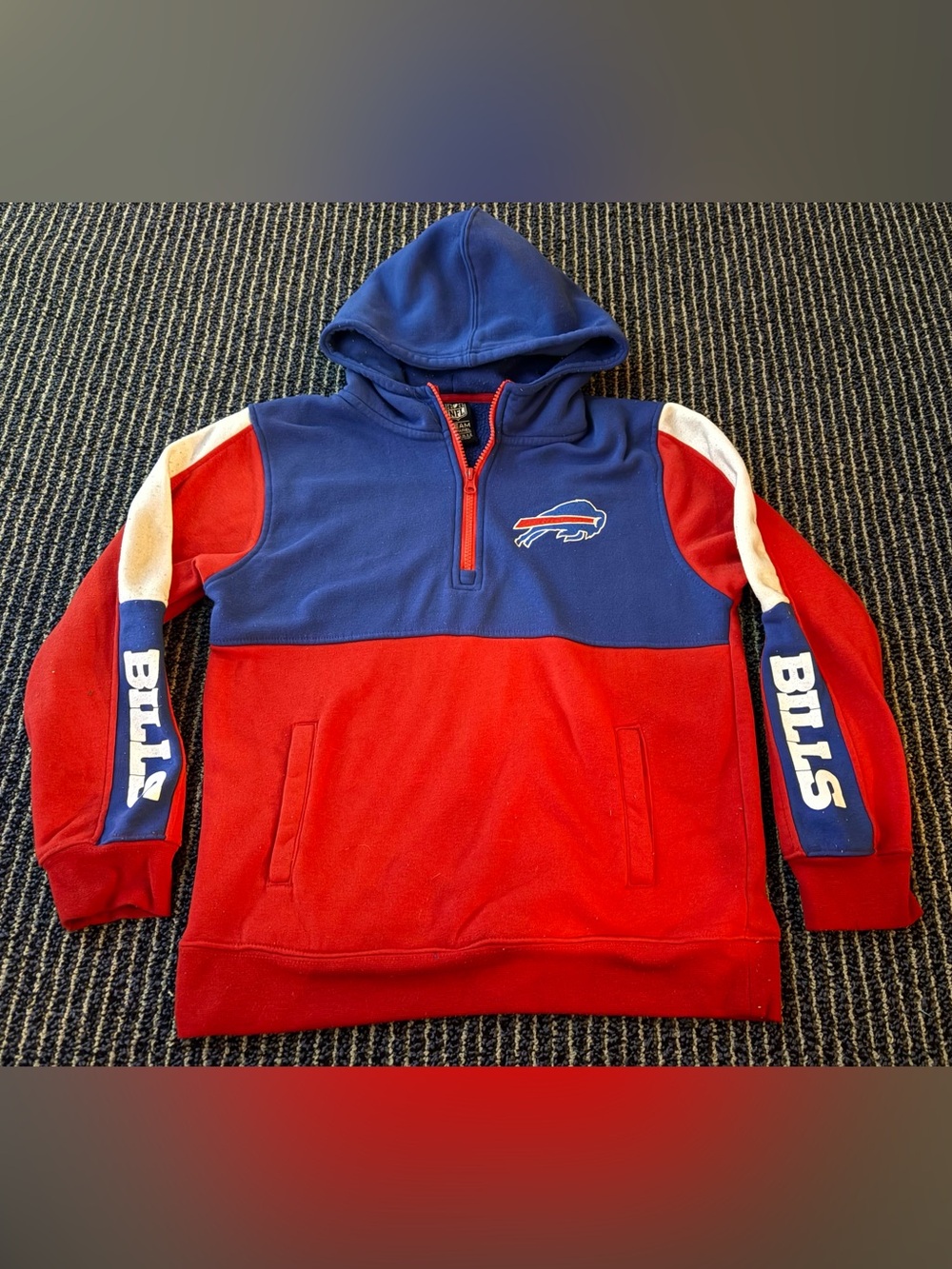 NFL Team Apparel Buffalo Bills Youth Large 14-16 Quarter-Zip Pullover Shirt